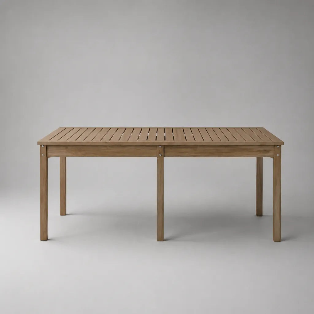 Tavolo rettangolare da esterno in legno marrone naturale, 150 × 90 × 74 cm